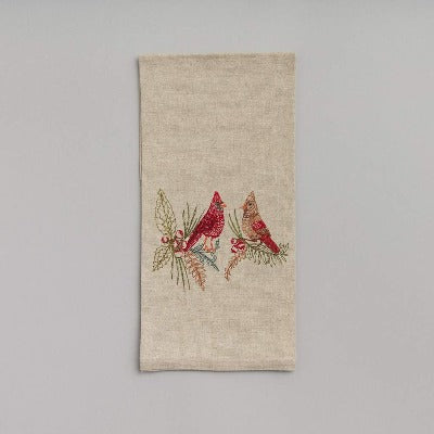 Coral & Tusk - Christmas Cardinals Tea Towel