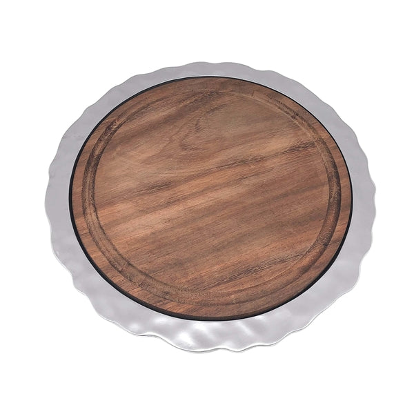 Shimmer Round Cheese Board w/dark wood insert