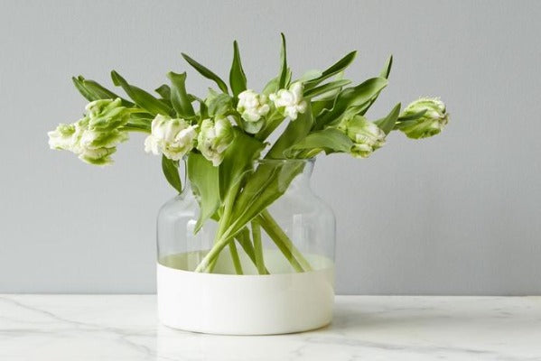 etu Home - White Colorblock Flower Vase